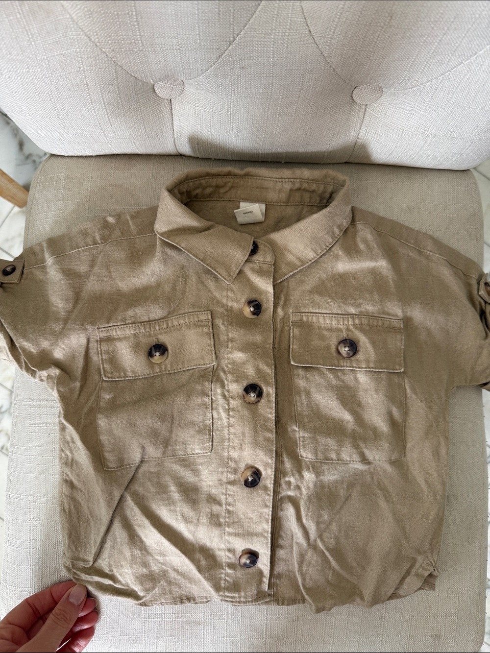 Banana Republic Tan Button-Down Kids Shirt